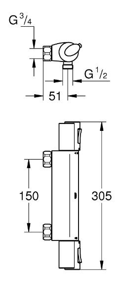 Grohe komplet brusesystem m/hovedbruser - Krom