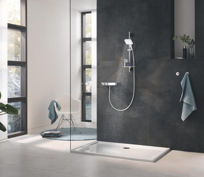 Grohe Rainshower SmartActive 130 Cube brusestangssæt - Krom