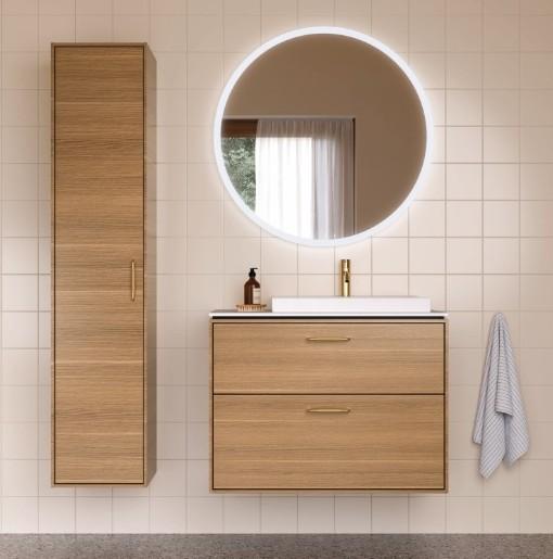 Geberit Option rundt spejl m/direkte og indirekte lys - Ø 75 cm