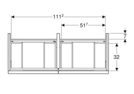 Geberit Icon underskab 119 cm -  Hvid højglans