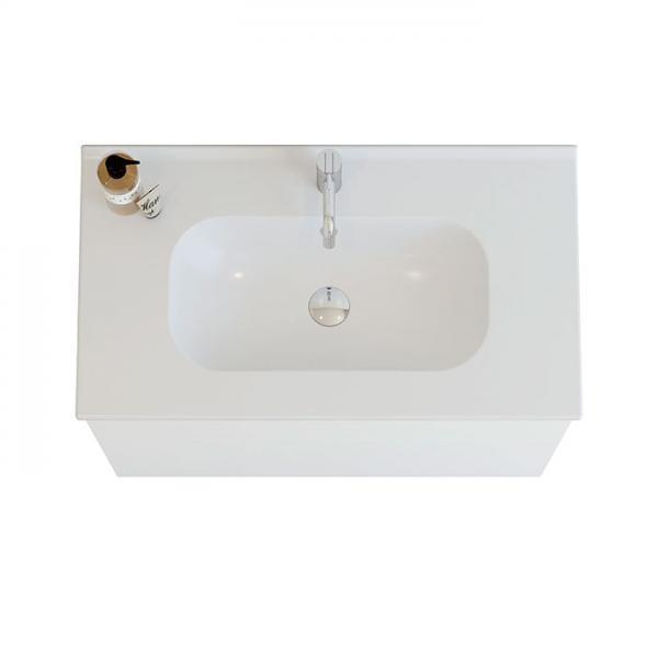 Dansani Luna 81 møbelsæt m/Kantate vask, høj skuffe og indretning - Hvid mat