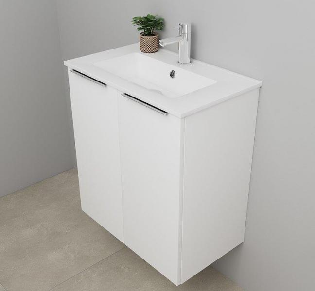 Sanibell Online 60 komplet mini badeværelsesmøbel - Flatpack - Mat hvid