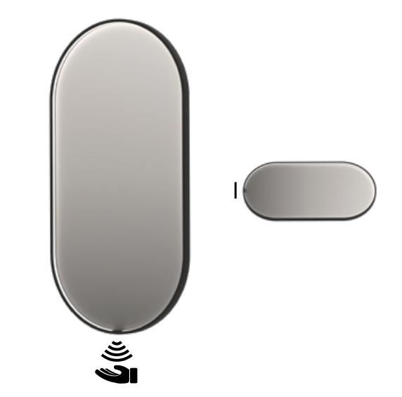Sanibell Ink SP28 ovalt spejl m/lys, varme og sensor 40 x 80 cm - Børstet kobber