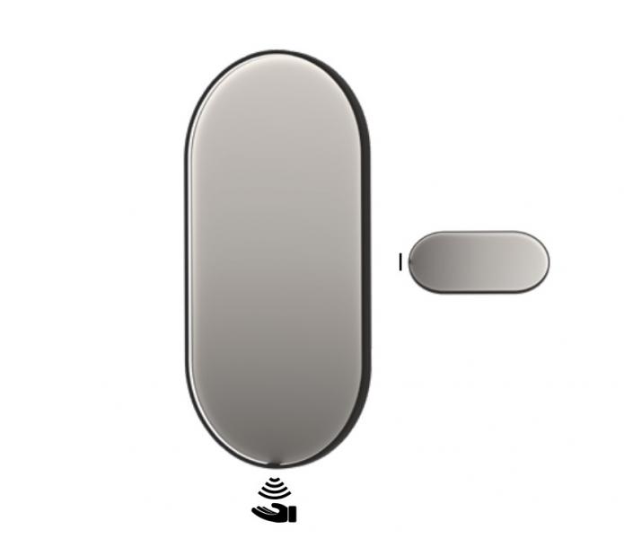 Sanibell Ink SP28 ovalt spejl m/lys, varme og sensor 60 x 120 cm - Børstet kobber
