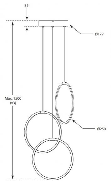 Cassøe Halo lampe - Børstet messing