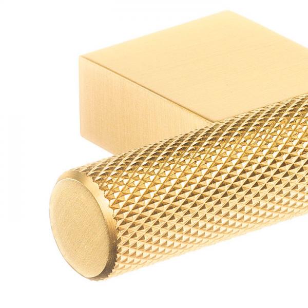 Beslagsboden B410 møbelknop m/crystal cut - Børstet messing