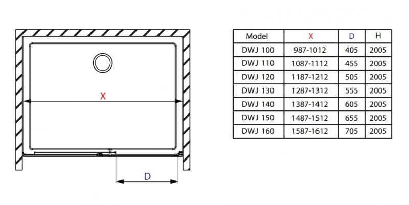 Str&oslash;mberg Slide 22 skyded&oslash;r nichel&oslash;sning 1300 mm - Mat sort