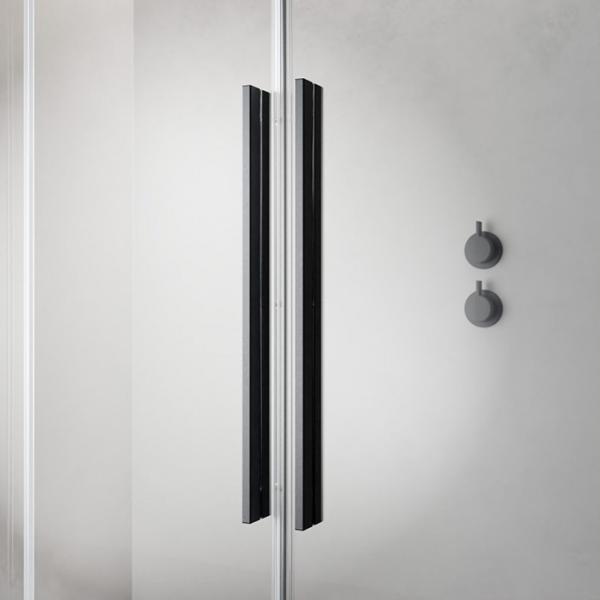 Strømberg Faro 42 bruseniche m/skydedøre 96x96 - Klar glas/gunmetal Strømberg Faro 42 bruseniche m/skydedøre 96x96 - Klar glas/gunmetal