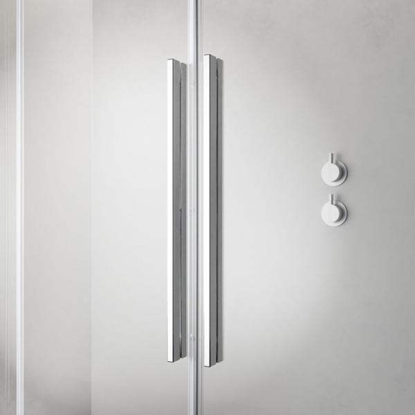 Str&oslash;mberg Faro 42 bruseniche m/skyded&oslash;re 86x86 - Klar glas/krom