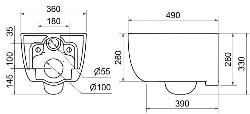 Svedbergs Alta kompakt rimless toiletpakke inkl. sæde m/softclose, cisterne og hvid betjening