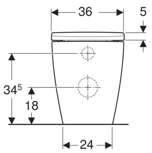 Geberit iCon BTW mat hvid gulvtoilet m/sort Monolith cisterne