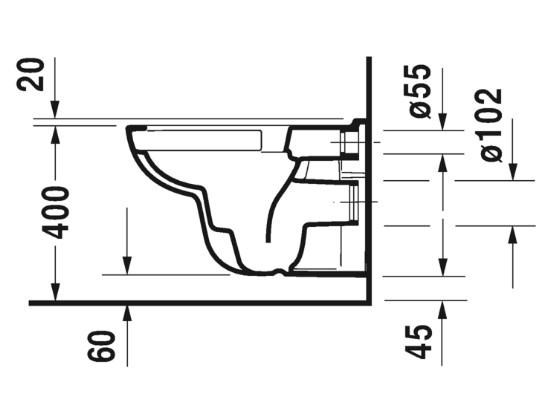 Duravit D-Code RIMless toiletpakke inkl. sæde m/softclose, cisterne og krom betjening