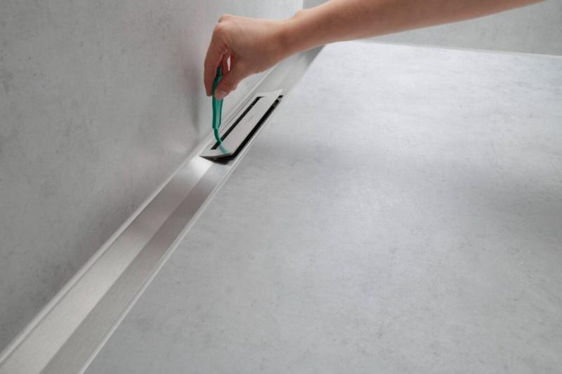 Hansgrohe RainDrain Flex afløb (kan afkortes) t/bagvæg - 80 - Steel