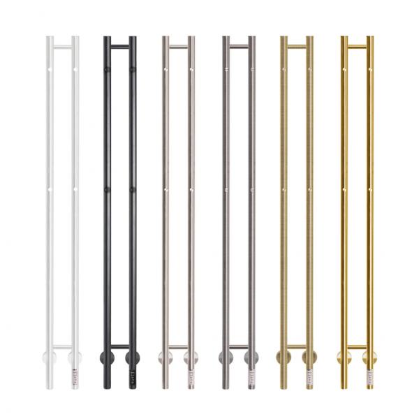 Kriss Twin elektrisk håndklædetørrer 13x148 cm - Børstet messing/guld