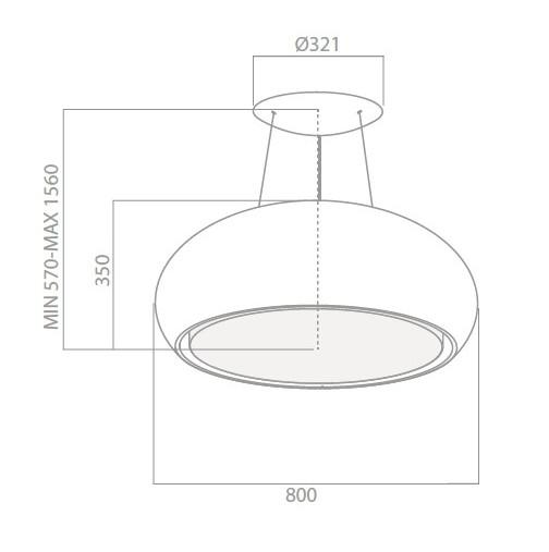 Eico Seashell Shiny frithængende wirehængt emhætte - Poleret rustfrit stål Eico Seashell Shiny frithængende wirehængt emhætte - Poleret rustfrit stål