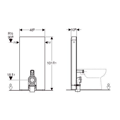 Geberit Monolith Plus til gulvstående back-to-wall skål - hvid