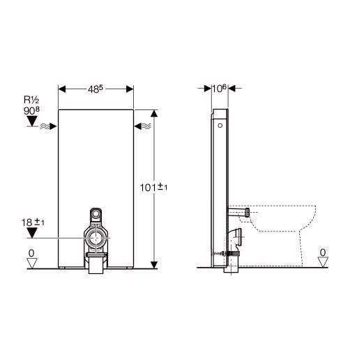 Geberit Monolith Plus til gulvstående back-to-wall skål - Umbra