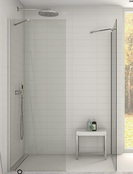 Dansani Match D 90 fast væg - Klar glas/matkrom Dansani Match D 90 fast væg - Klar glas/matkrom