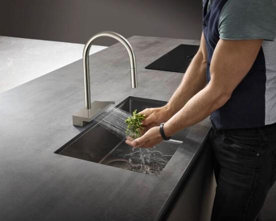 Hansgrohe Aquno Select M81 køkkenarmatur U-tud m/udtræk og brus - Rustfri stål