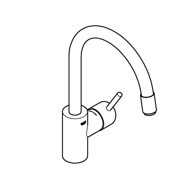 Grohe NEW Concetto køkkenarmatur m/udtræk og C-tud - Supersteel