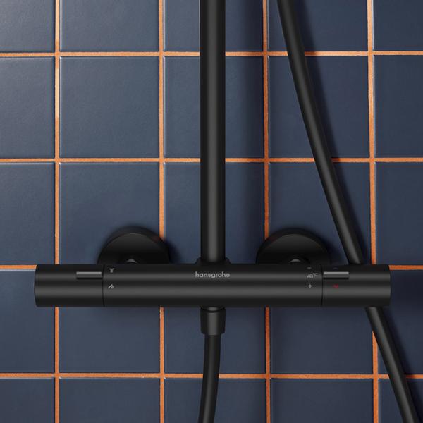 hansgrohe Activera S 240 Showerpipe 1jet m/Ecosmart og Ecostat Fine Varia - Mat sort