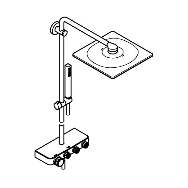 Grohe Euphoria SmartControl 310 Cube Duo Brusesystem - Moon white