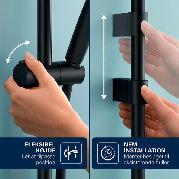 Grohe Vitalio Start 110 brusesæt 2 sprays - Mat sort Grohe Vitalio Start 110 brusesæt 2 sprays - Mat sort