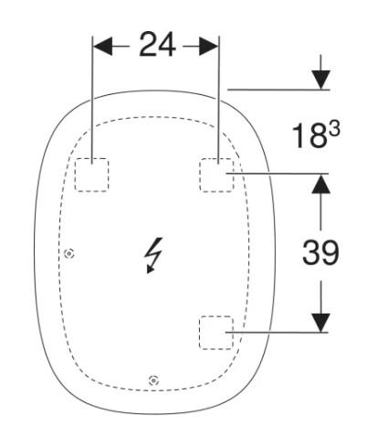 Geberit Option Oval spejl m/backlight - 60x80 cm - Vendbar