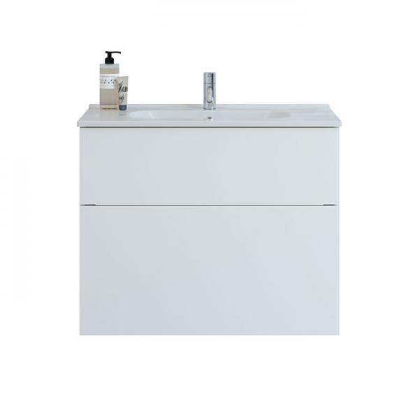 Dansani Luna 81 møbelsæt m/Kantate vask, høj skuffe og indretning - Hvid mat