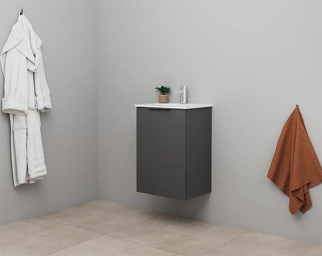 Sanibell Online 46 komplet mini badeværelsesmøbel - Flatpack - Mat grå