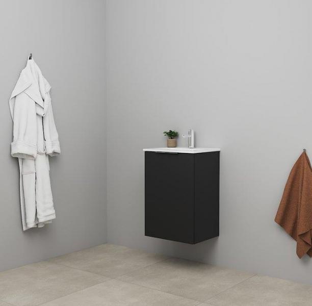 Sanibell Online 46 komplet mini badeværelsesmøbel - Mat sort