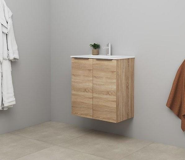 Sanibell Online 60 komplet mini badeværelsesmøbel - Bardolino eg