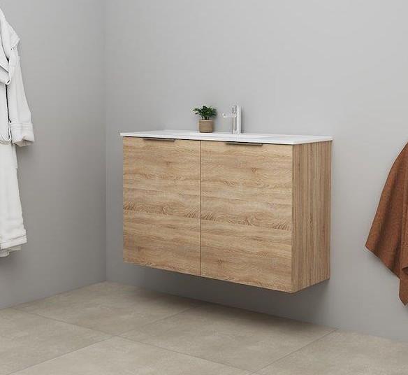 Sanibell Online 100 komplet mini badeværelsesmøbel - Bardolino eg