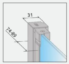 Strømberg Noma 20 Frame nichedør 800mm - Højre - Mat sort