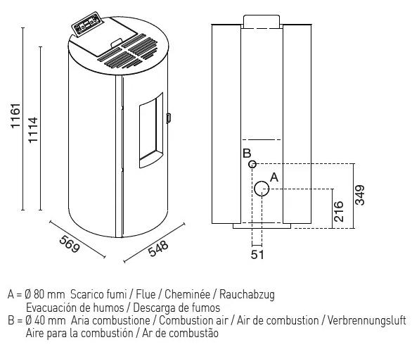 Langå Manola Træpilleovn - Sort