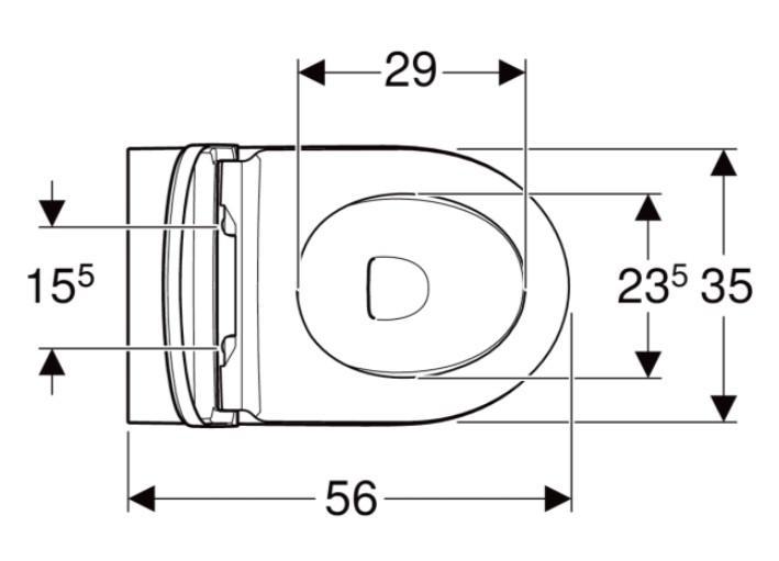 Geberit iCon BTW mat hvid gulvtoilet m/sort Monolith cisterne