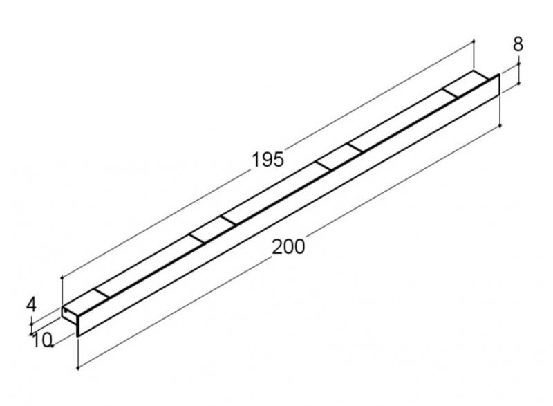 Dansani Illumi hylde 200 cm m/elstik, USB stik, trådløs lysstyring - Mat sort