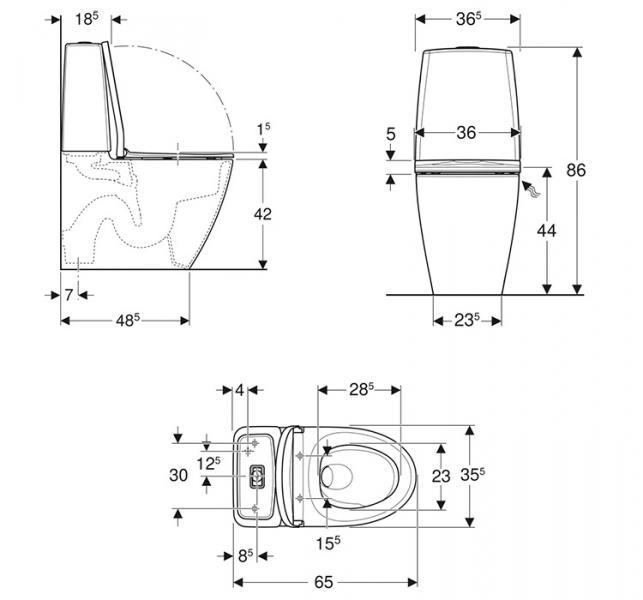 Ifö Spira Art 2.0 toilet rimfree m/sæde Turboflush og Ifö Clean