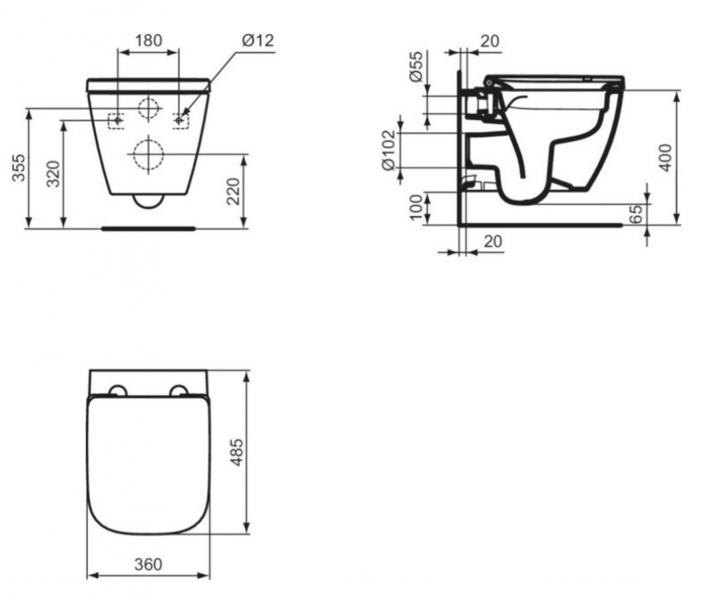 Ideal Standard I.life S kompakt vægtoilet m/RIMless og sæde