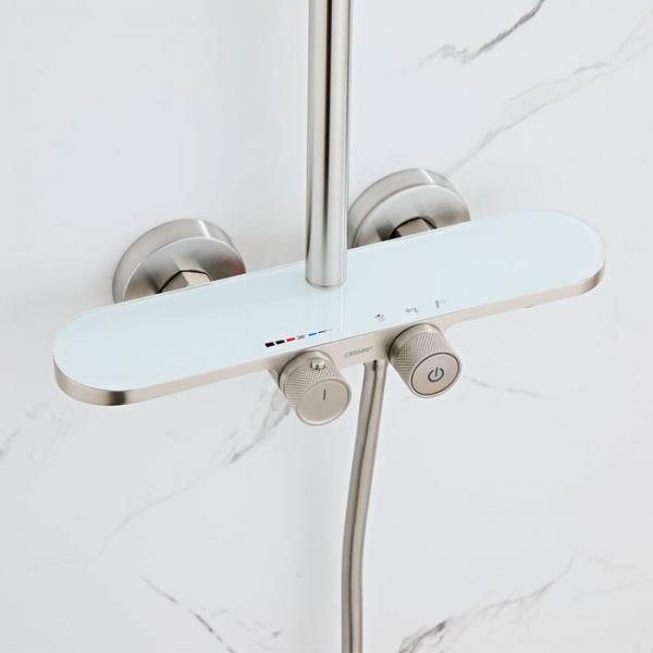 Cassøe Garda 250 komplet brusesystem m/Crystal cut - Børstet stål Cassøe Garda 250 komplet brusesystem m/Crystal cut - Børstet stål