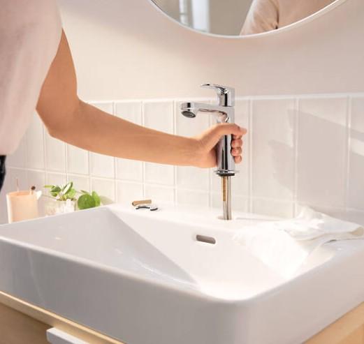 Hansgrohe Rebris S 110 håndvaskarmatur m/CoolStart /u bundventil - Krom