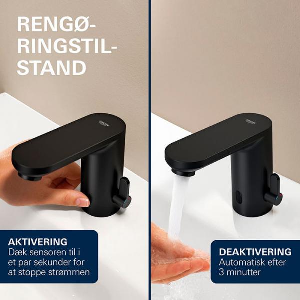 Grohe Get E ber&oslash;ringsfri vandhane m/infrar&oslash;d og batteri � Mat sort