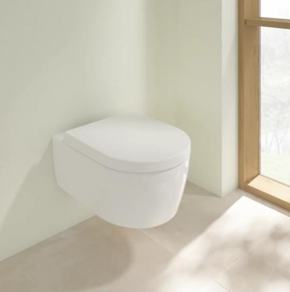 Villeroy & Boch Avento Rimless væghængt toilet m/Ceramic+ inkl. sæde - Hvid