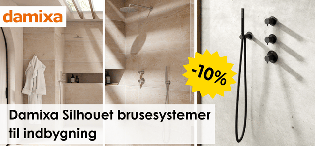 Spar 10% på Damixa Silhouet indbygningsbrusesystemer