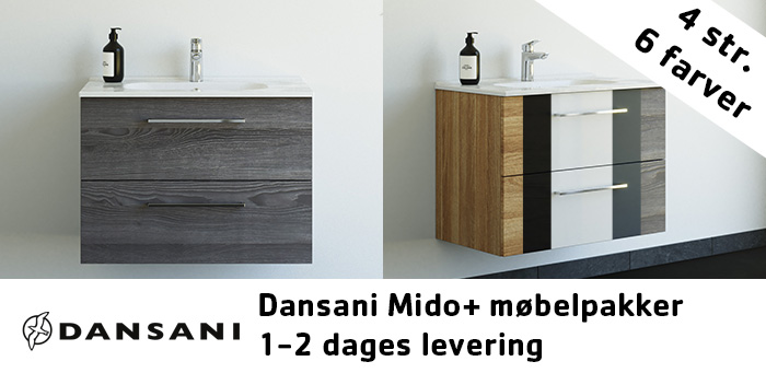 Dansani Mido+ badeværelsesmøbler til hurtig levering