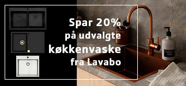 Spar 20% på udvalgte Lavabo Kubus og Saturn køkkenvaske